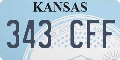 KS license plate 343CFF