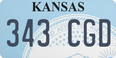 KS license plate 343CGD