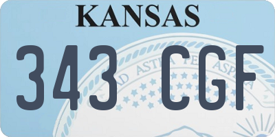 KS license plate 343CGF