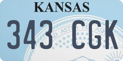 KS license plate 343CGK
