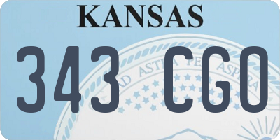 KS license plate 343CGO