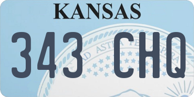 KS license plate 343CHQ