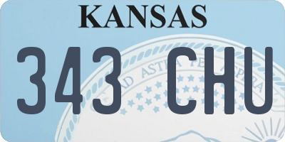 KS license plate 343CHU