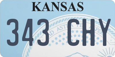 KS license plate 343CHY