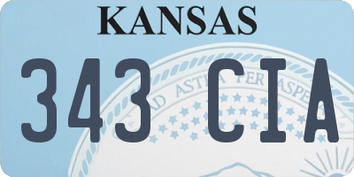 KS license plate 343CIA