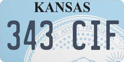 KS license plate 343CIF