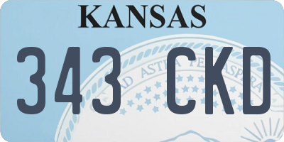 KS license plate 343CKD
