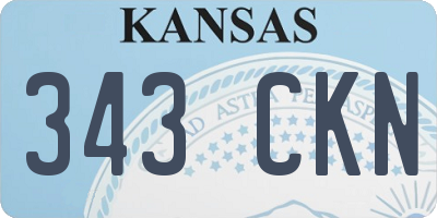 KS license plate 343CKN