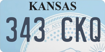 KS license plate 343CKQ