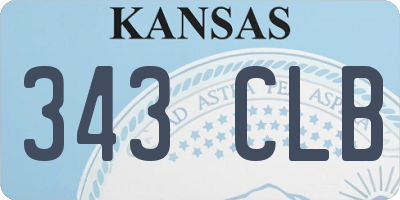 KS license plate 343CLB