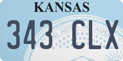 KS license plate 343CLX