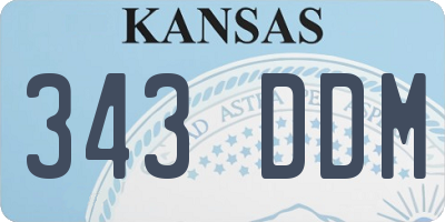 KS license plate 343DDM