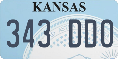 KS license plate 343DDO