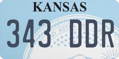KS license plate 343DDR