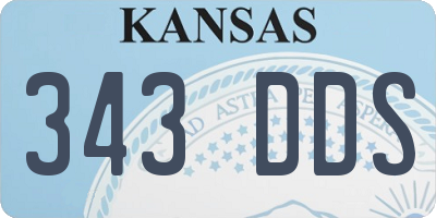 KS license plate 343DDS