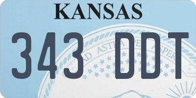 KS license plate 343DDT