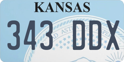 KS license plate 343DDX