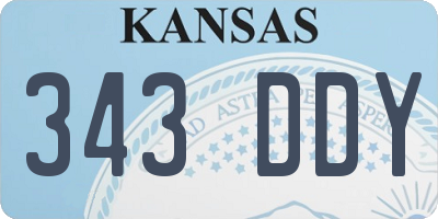 KS license plate 343DDY