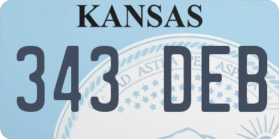 KS license plate 343DEB