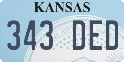 KS license plate 343DED