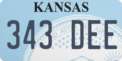 KS license plate 343DEE