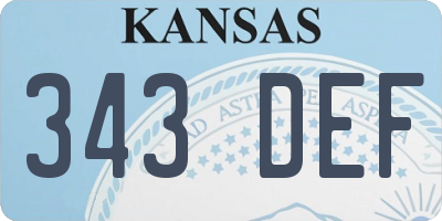 KS license plate 343DEF