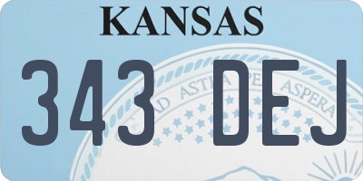KS license plate 343DEJ