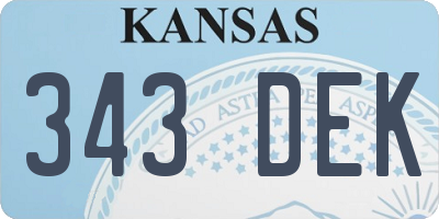KS license plate 343DEK