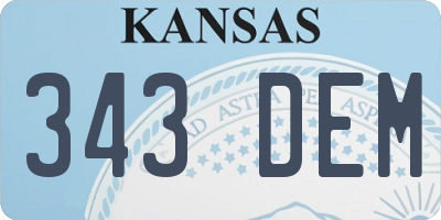KS license plate 343DEM