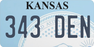 KS license plate 343DEN