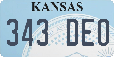 KS license plate 343DEO