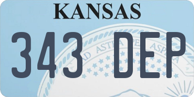 KS license plate 343DEP