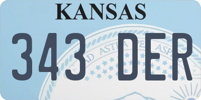 KS license plate 343DER