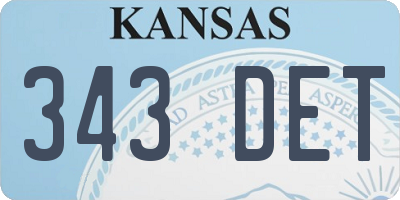 KS license plate 343DET