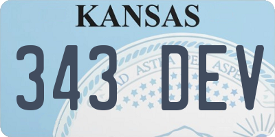 KS license plate 343DEV