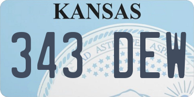 KS license plate 343DEW