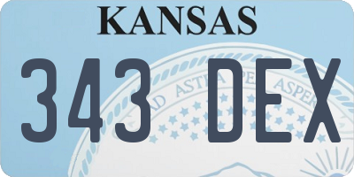 KS license plate 343DEX