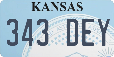 KS license plate 343DEY