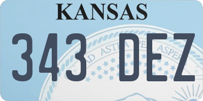 KS license plate 343DEZ