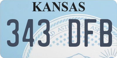 KS license plate 343DFB