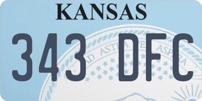 KS license plate 343DFC
