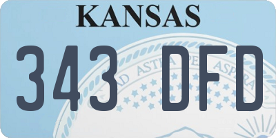 KS license plate 343DFD