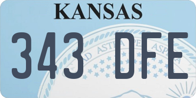 KS license plate 343DFE