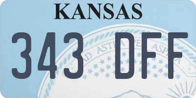 KS license plate 343DFF