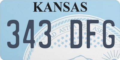 KS license plate 343DFG