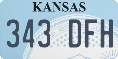 KS license plate 343DFH