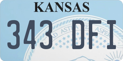 KS license plate 343DFI