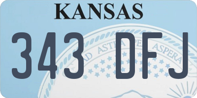 KS license plate 343DFJ