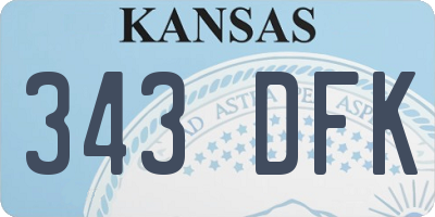KS license plate 343DFK