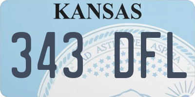KS license plate 343DFL
